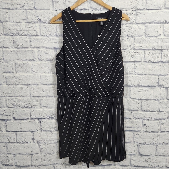 White House Black Market Surplice Striped Romper - Picture 4 of 12
